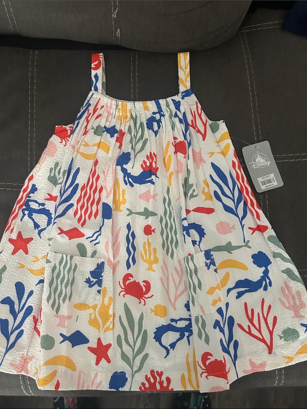 Kids sundress with aquatic print